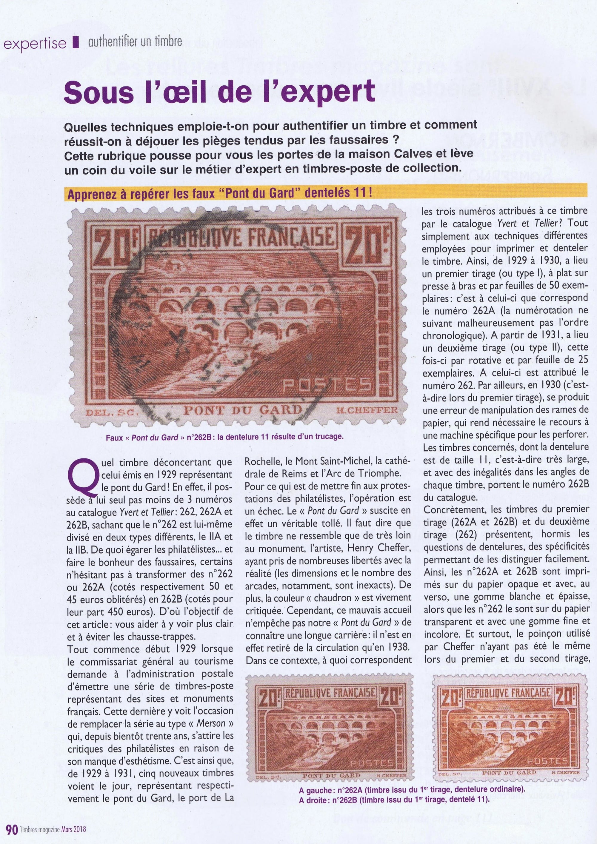 article Timbres Magazine faux Pont du Gard dentelés 11