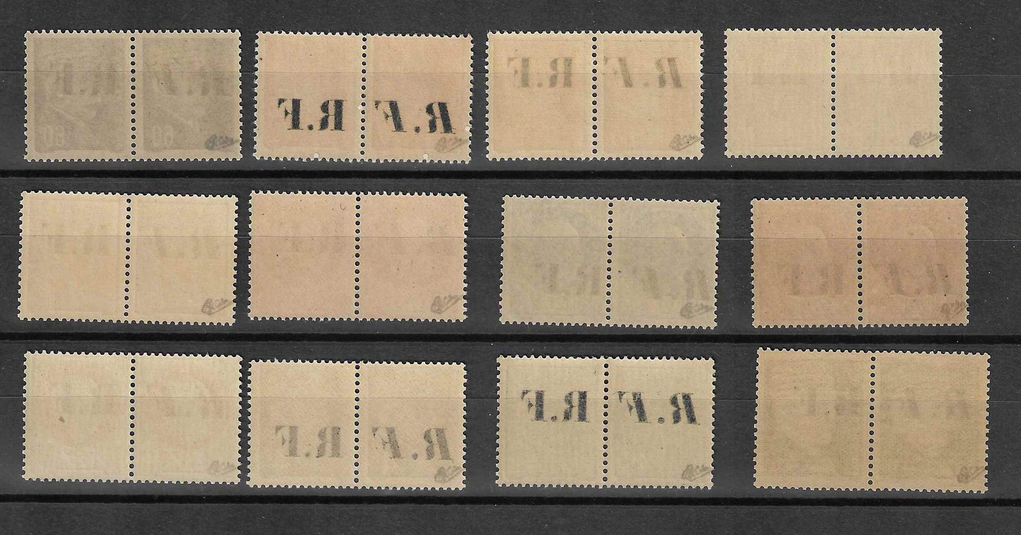 Libération de Pons - n°1 à 12 - type I et type II se tenant - séries complètes - neufs** - SUP - signés et avec certificat Calves - Calves