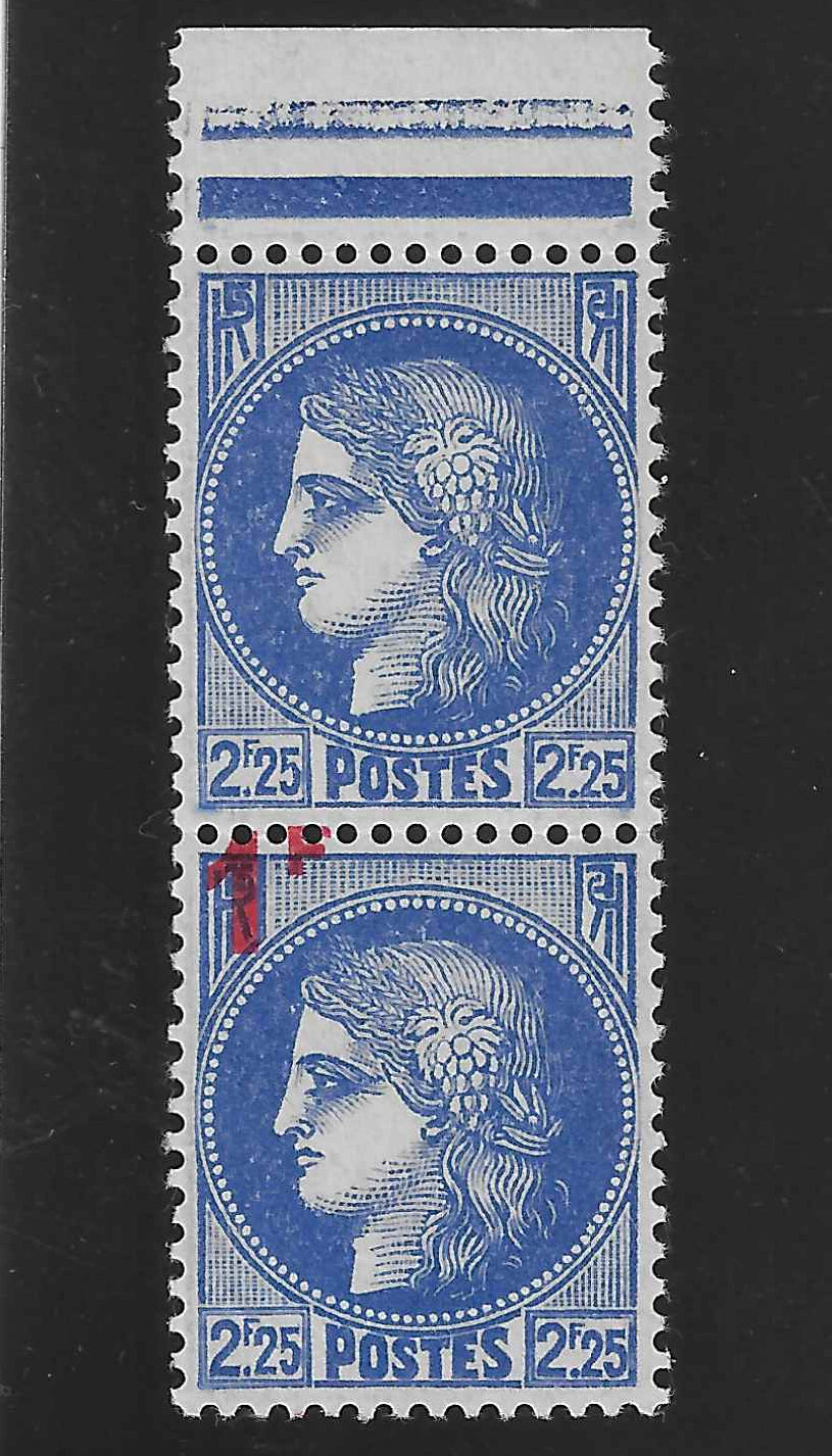 N°YT 487a - tenant à non surchargé - type II - neuf** - SUP - signé Calves et Brun et avec certificat Calves