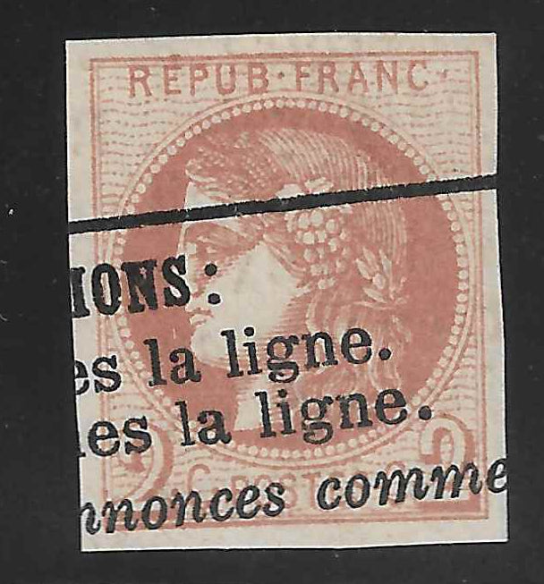 N°40B - émission de Bordeaux - 2 c. brun-rouge report 2 - oblitéré - TB - signé Brun