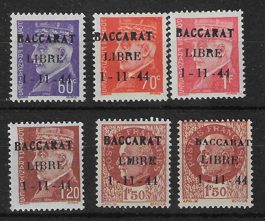 Libération - Baccarat - n°1, 2, 4, 5 et 6x2 - neufs** - SUP - signés  Calves