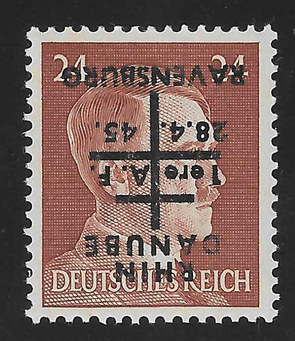 Libération de Ravensburg - n°12 - surcharge renversée - neuf** - SUP - signé et avec certificat Calves