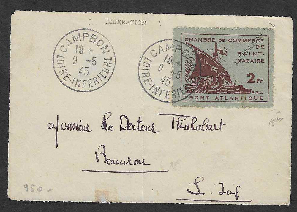 Guerre n°9b - Saint-Nazaire - oblitéré sur fragment - TB - signé Calves