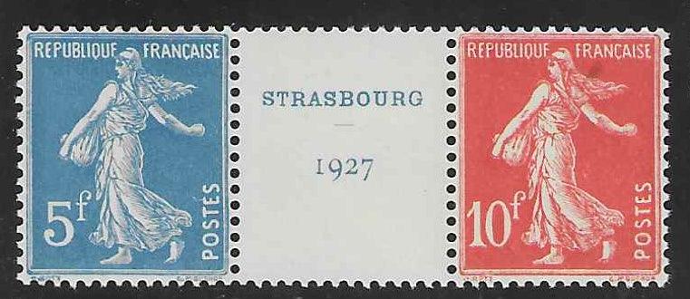 N°YT 242A - Exposition philatélique de Strasbourg - Paire avec intervalle - neuve** - SUP - signée et avec certificat papier Calves