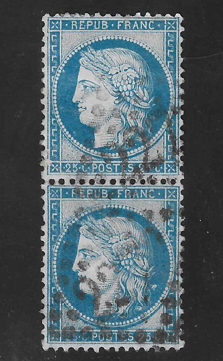 N°60Cb - Cérès - type II et type III se tenant - oblitérés - TB - signé et avec certificat papier Calves