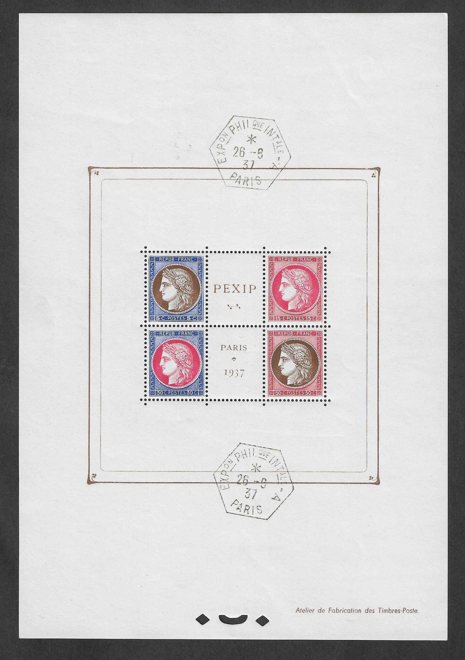 Bloc n° 3b - PEXIP - neuf** - SUP - signé et avec certificat Calves