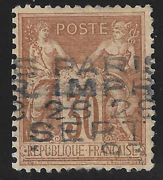 Préoblitéré n°20b - Type Sage - surcharge sur 5 lignes - sans gomme - TB - signé et avec certificat papier Calves