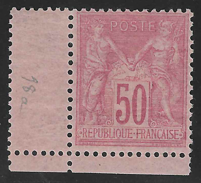 N°98 - Type Sage - 50 c. rose (II) - neuf** - SUP - signé Calves