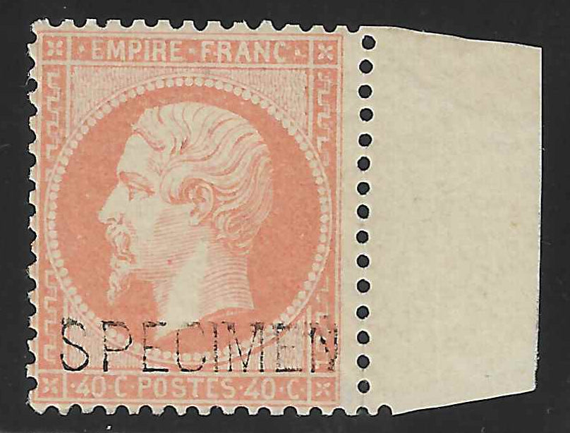 N°23d - Empire - 40 c. orange - surchargé Spécimen - neuf* - TB - signé et avec certificat Calves