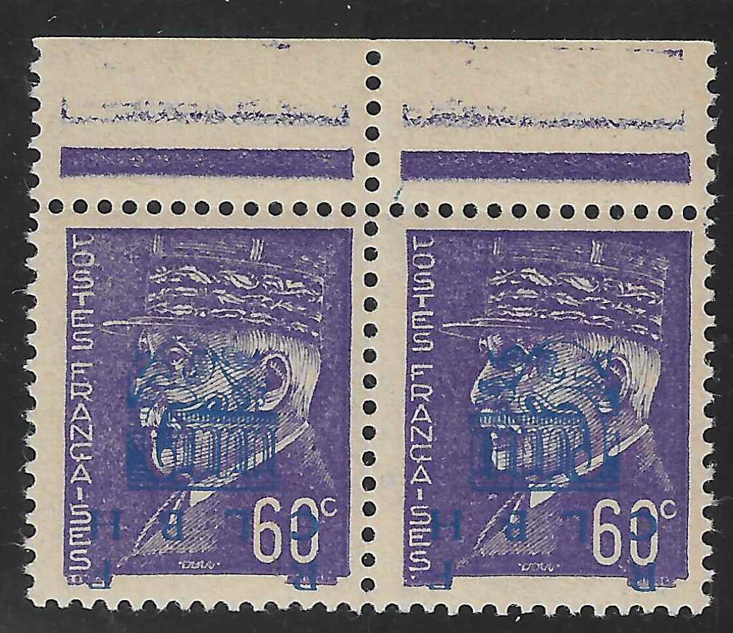 Libération de Decazeville - n° 2 - paire - type I et type II - surcharges renversées - neufs** - SUP - signés et avec certificat Calves