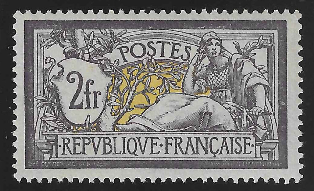 N°YT 122 - Merson -  2 f. violet et jaune - neuf** - SUP - très bon centrage - signé et avec certificat papier Calves