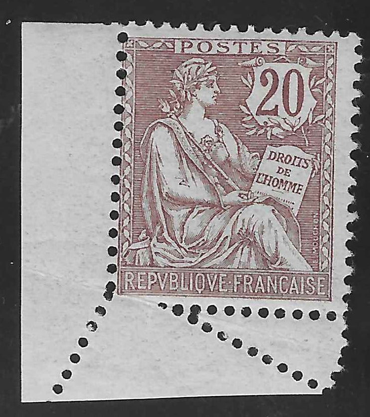 N°YT 126 - Mouchon - piquage oblique par pliage - neuf* - TB - signé Brun