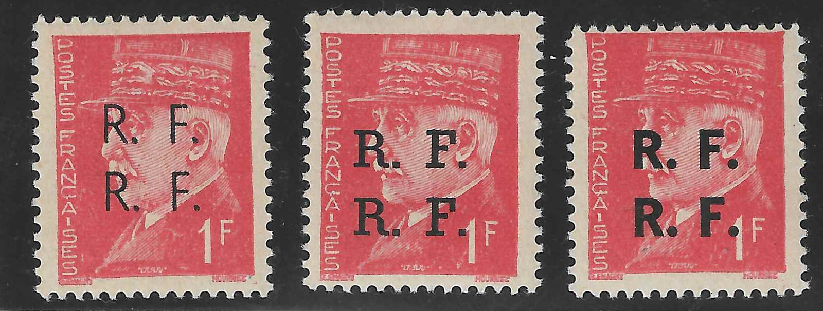 Libération de Bordeaux - n° 4a - les 3 types avec double surcharge - neufs** - SUP - signés et avec certificat Calves