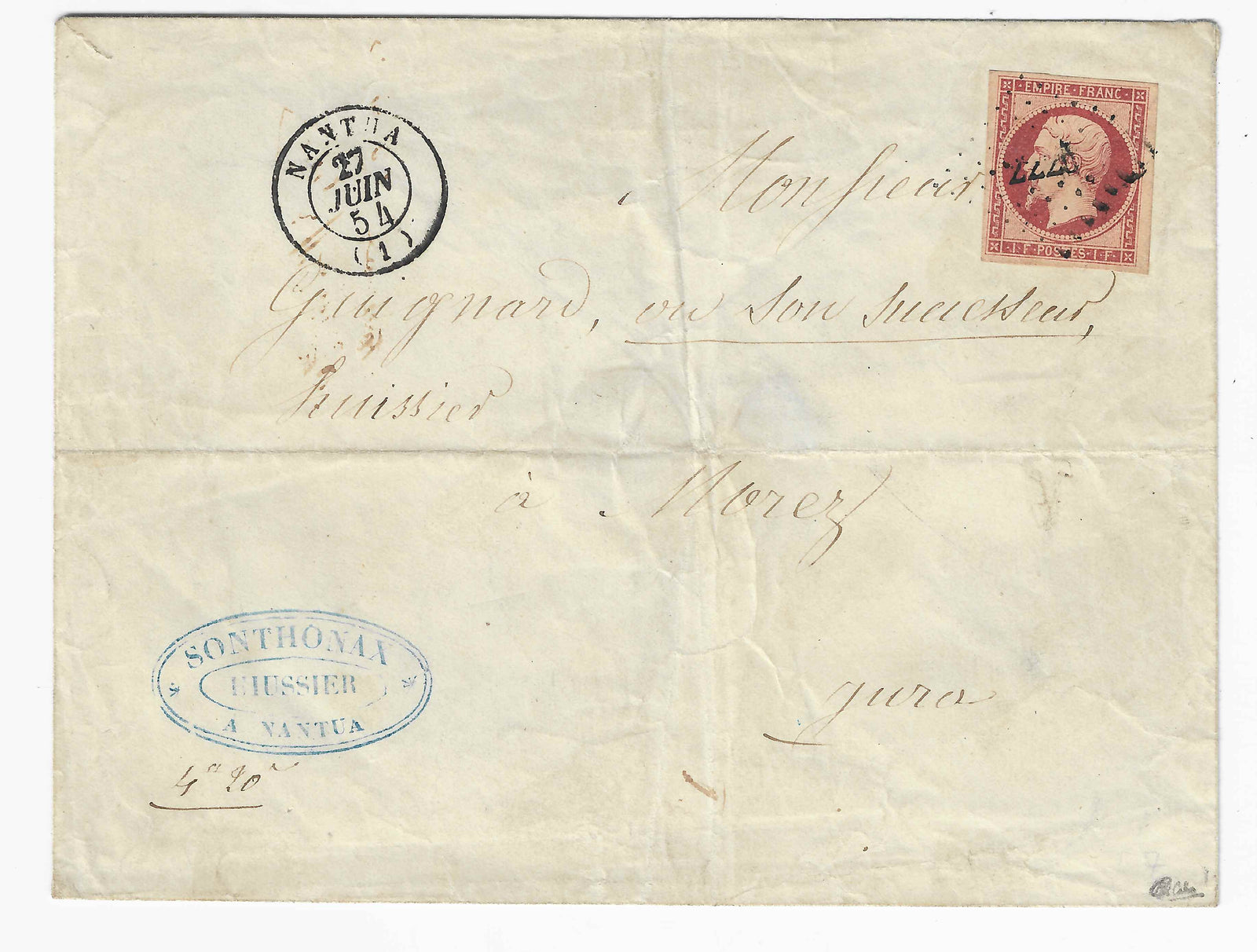 N°18 - Empire - 1 fr. carmin - sur lettre - TB - signée et avec certificat papier Calves