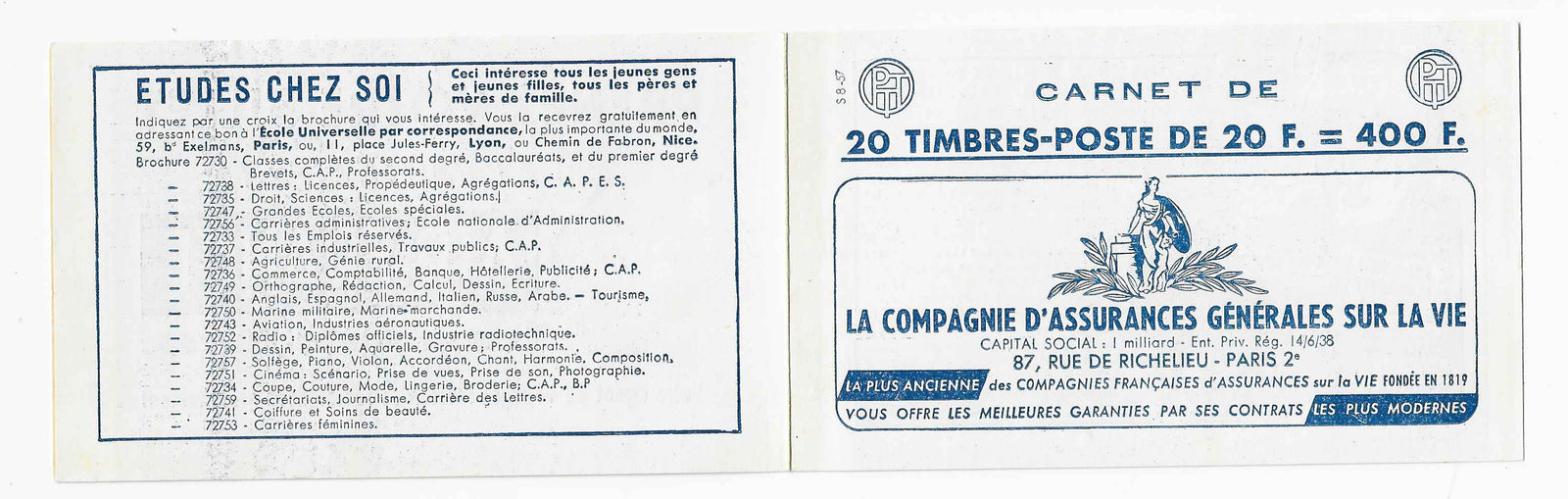 Carnet n°Yvert 1011B-C38 - Marianne de Muller - neuf** - SUP - signé Calves