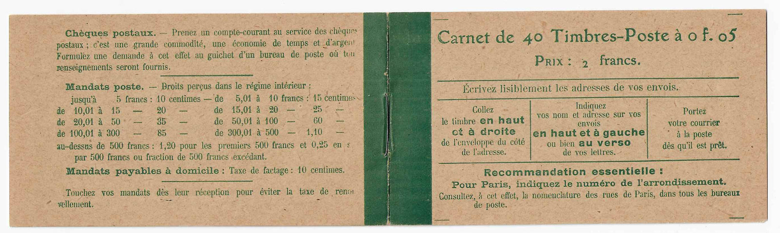 Carnet n°YT 137-C7 - Semeuse camée - neuf** - SUP - signé Calves