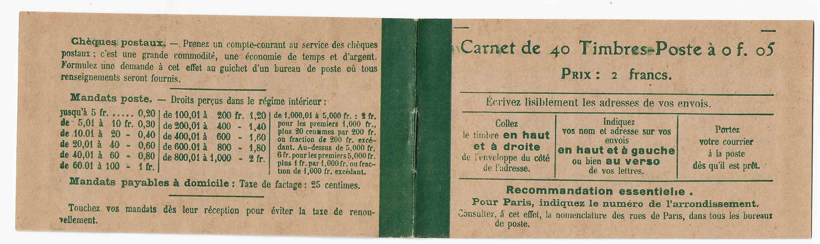 Carnet n°YT 137-C9 - Semeuse camée - neuf** - SUP - signé Calves