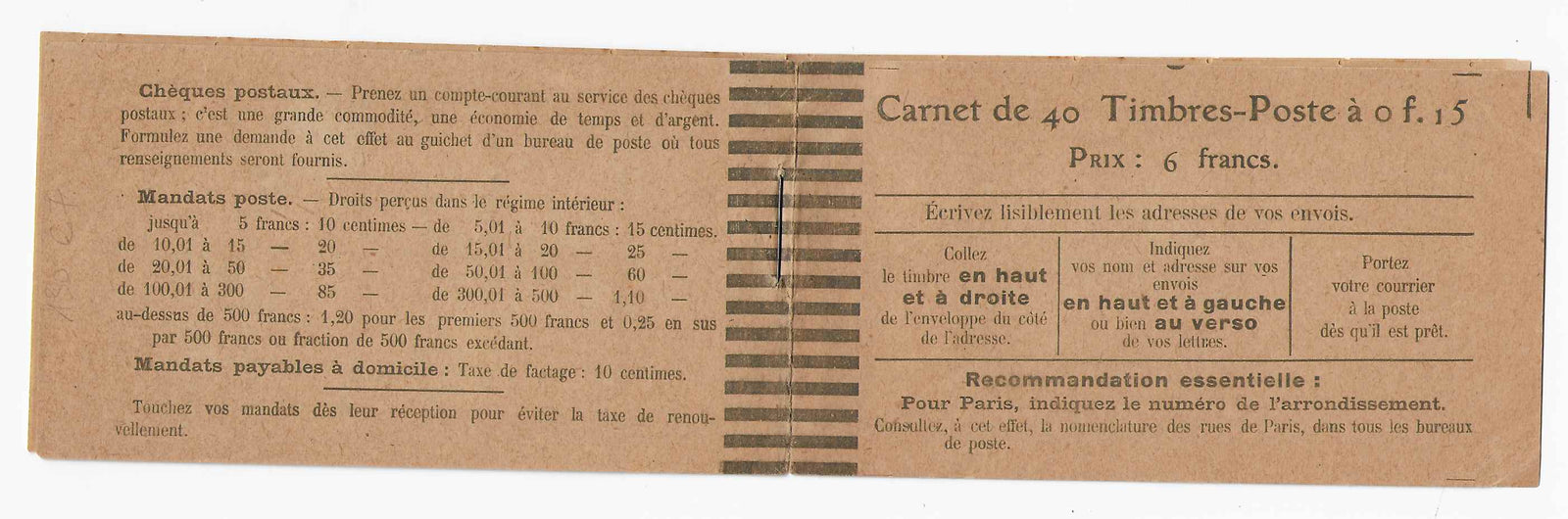 Carnet n°YT 130-C7 - Semeuse lignée - neuf - TB - signé et avec certificat papier Calves
