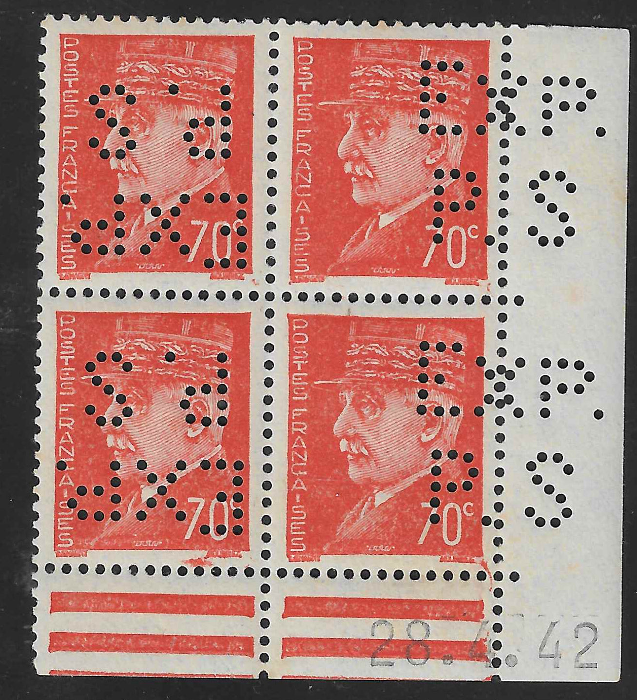 Libération de Saumur - n° 1 - bloc de 4 exemplaires coin daté avec variétés - neuf** - SUP - signé et avec certificat Calves