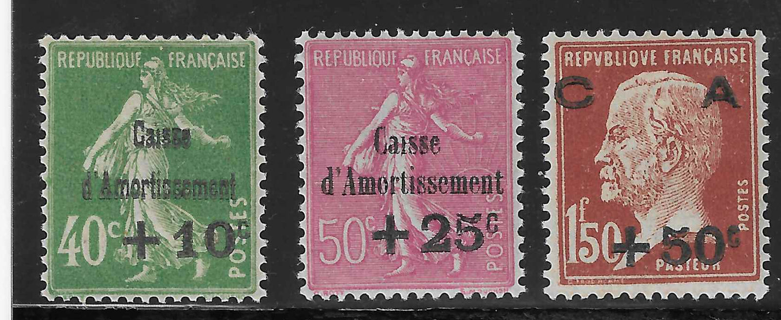 N°YT 253 à 255 - Caisse d'Amortissement - neufs** - SUP - signés Calves