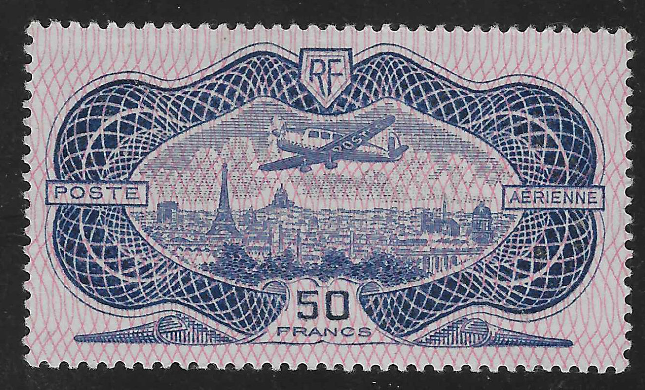Poste aérienne n°15b - burelage renversé - neuf** - SUP - signé Brun et avec certificat papier Calves