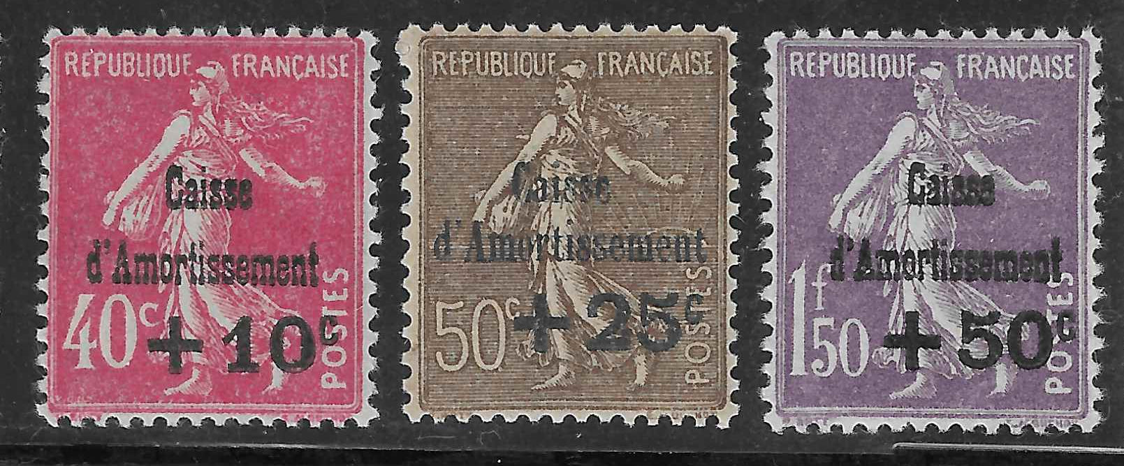 N°YT 266 à 268 - Caisse d'Amortissement - neufs** - SUP - signés Calves