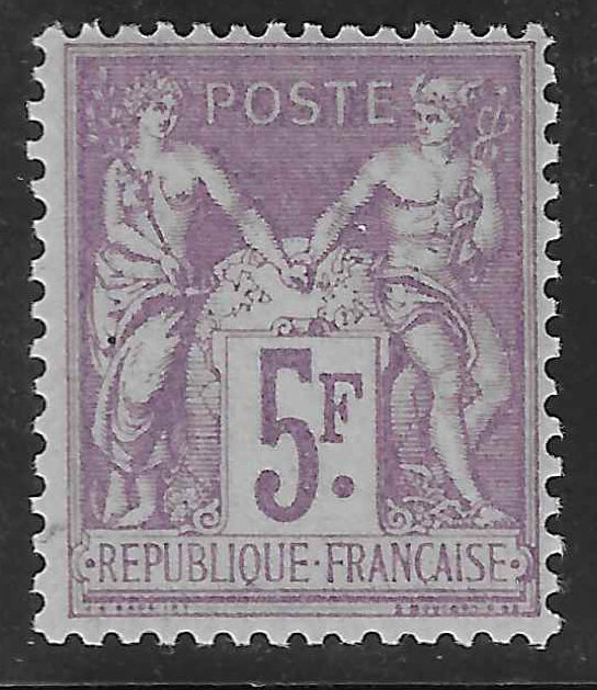 N°95 - Type Sage - 5 fr. violet sur lilas (II) - neuf** - SUP - signé et avec certificat Calves