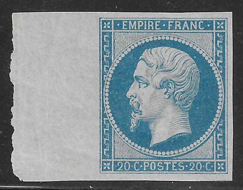 N°14B - Empire - 20 c. bleu type II - neuf* - SUP - signé et avec certificat Calves