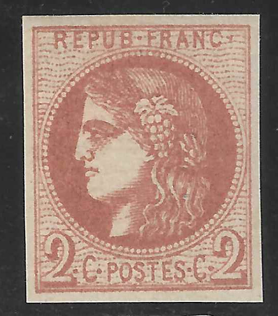 N°40B - Emission de Bordeaux - 2 c. brun-rouge report 2 - neuf** - SUP - signé et avec certificat Calves