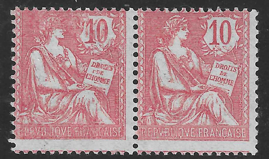 N°YT 124f - impression double tenant à normal - neuf** - SUP - signé et avec certificat papier Calves