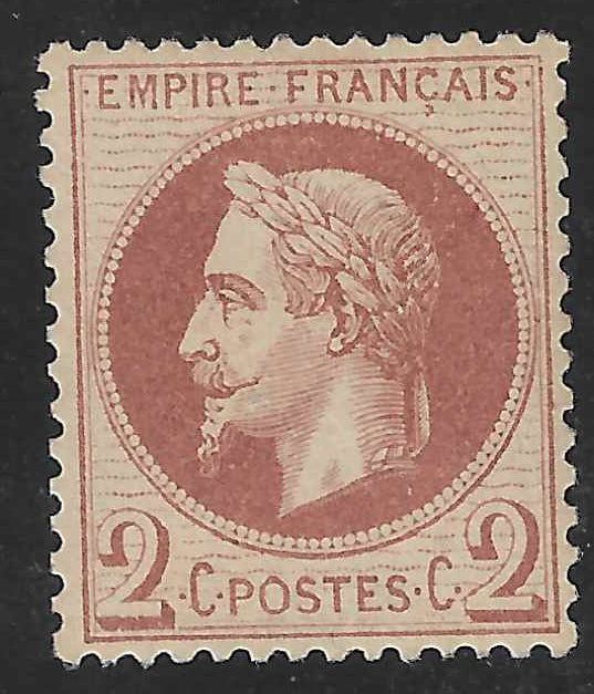 N°26A - Empire lauré - 2 c. rouge-brun type I - neuf** - SUP - signé Calves