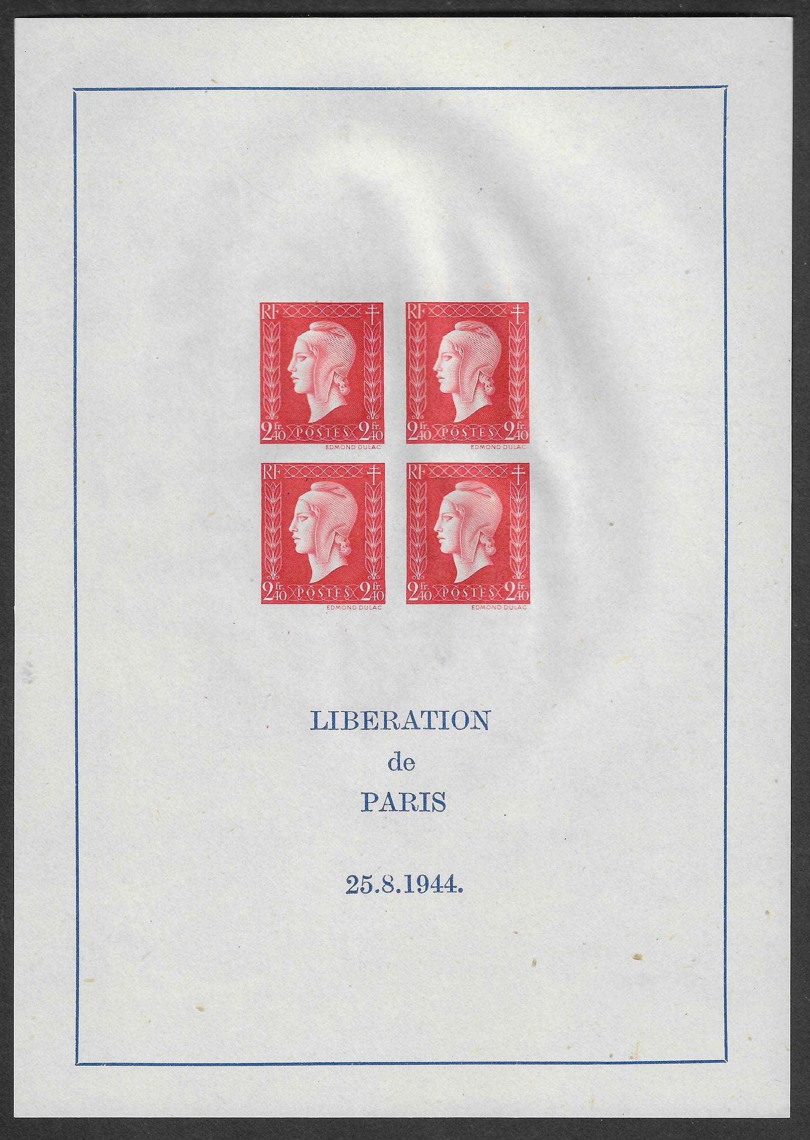 Bloc n° 4 - Marianne de Dulac - neuf** - SUP - avec certificat papier Calves