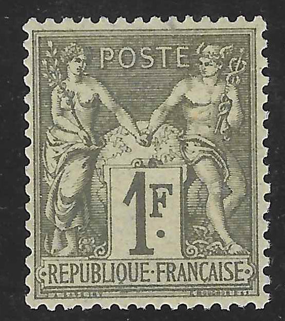 N°72 - Type Sage - 1 fr. bronze (I) - neuf* - TB - signé et avec certificat Calves