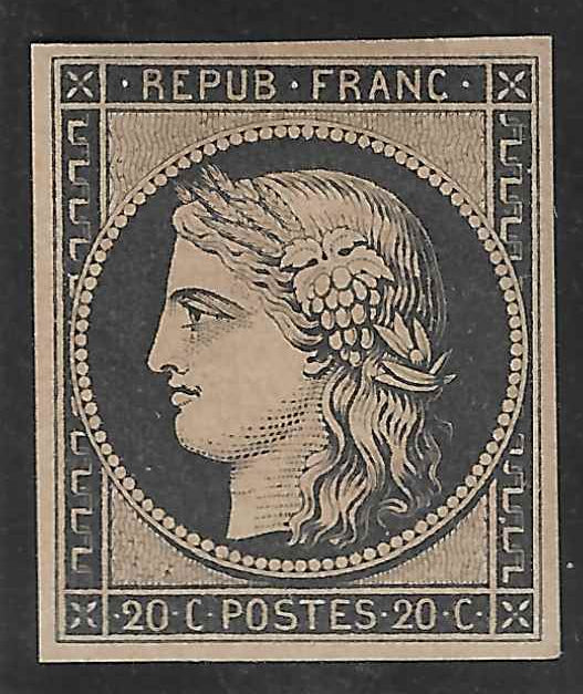 N° 3f - Cérès - réimpression 1862 - neuve* - TB - avec certificat Calves