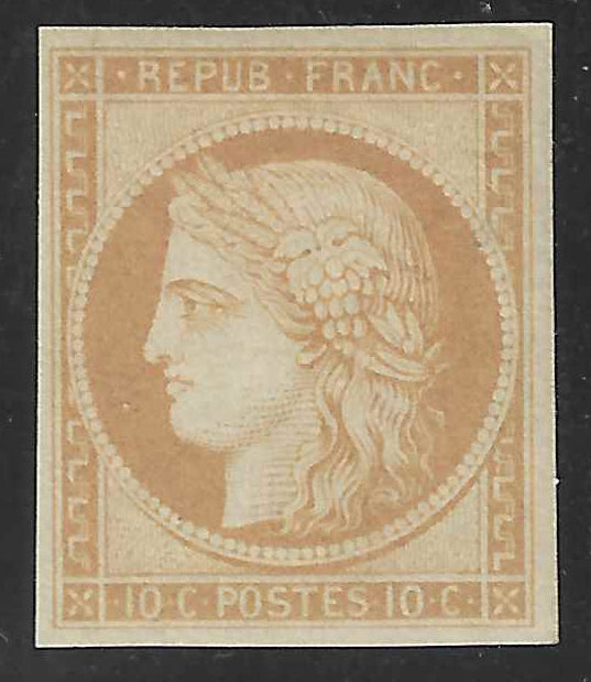 N° 1f - Cérès - réimpression 1862 - neuve* - TB - avec certificat Calves