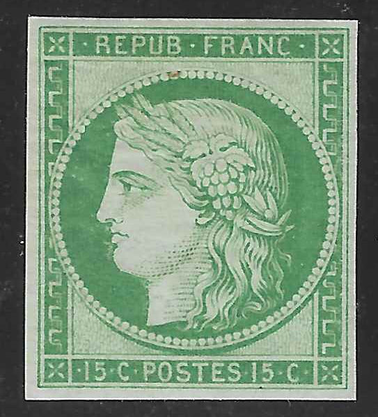 N° 2g - Cérès - réimpression 1862 - neuve* - TB - avec certificat Calves