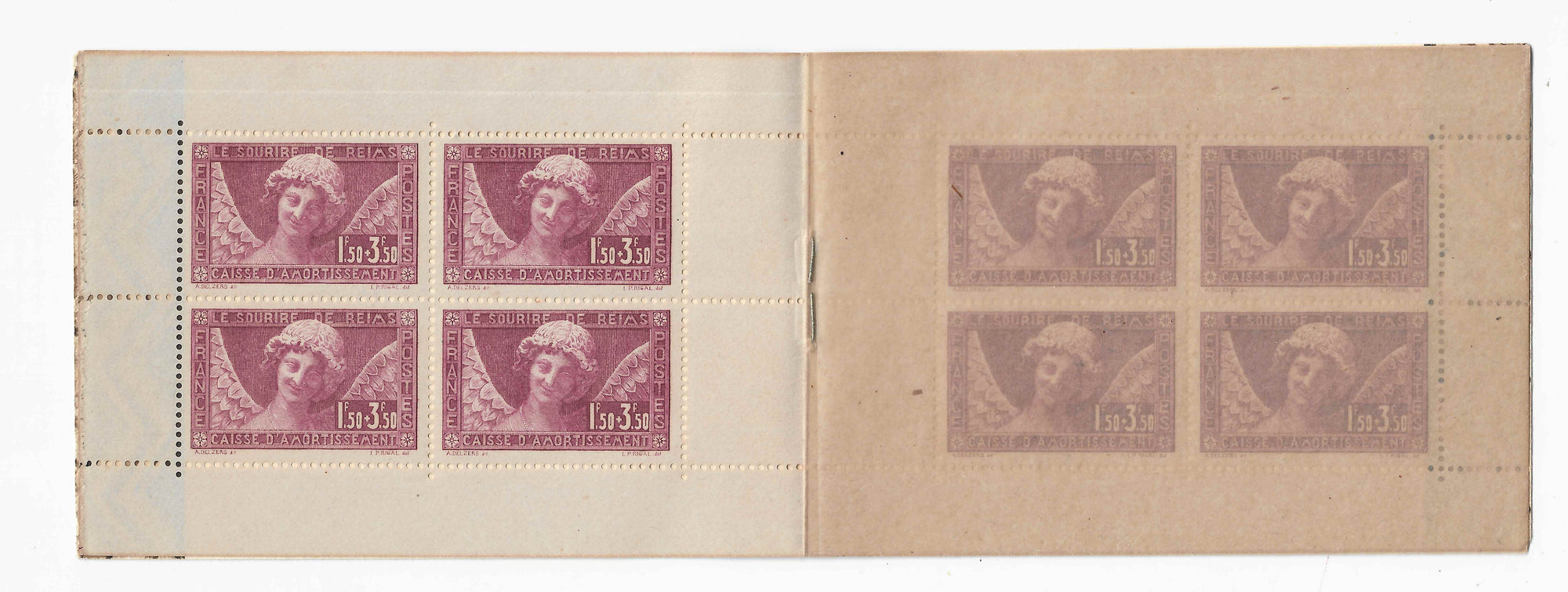 Carnet n°256-C1 - Sourire de Reims - neuf** - SUP - signé et avec certificat Calves