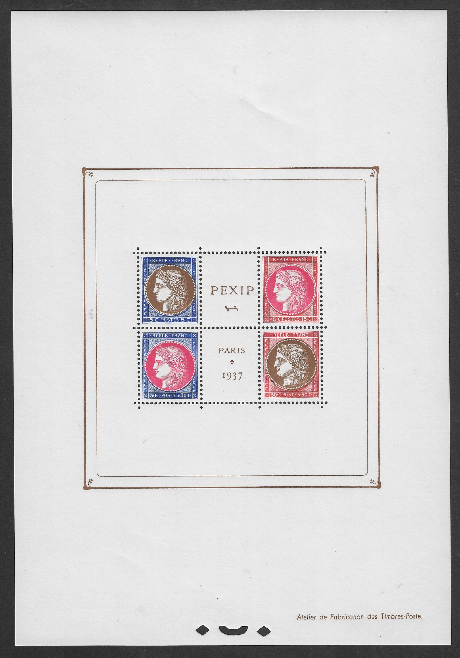 Bloc n° 3 - PEXIP - neuf** - SUP - signé et avec certificat Calves