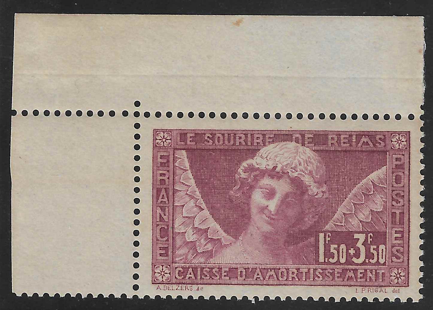 N°YT 256 - Sourire de Reims - neuf** - SUP - signé Calves