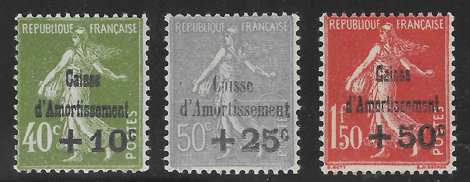 N°YT 275 à 277 - Caisse d'Amortissement - neufs** - SUP - signés et avec certificat Calves