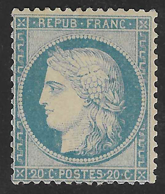 N°37b - Cérès - 20 c. bleu - neuf* - TB - signé et avec certificat Calves