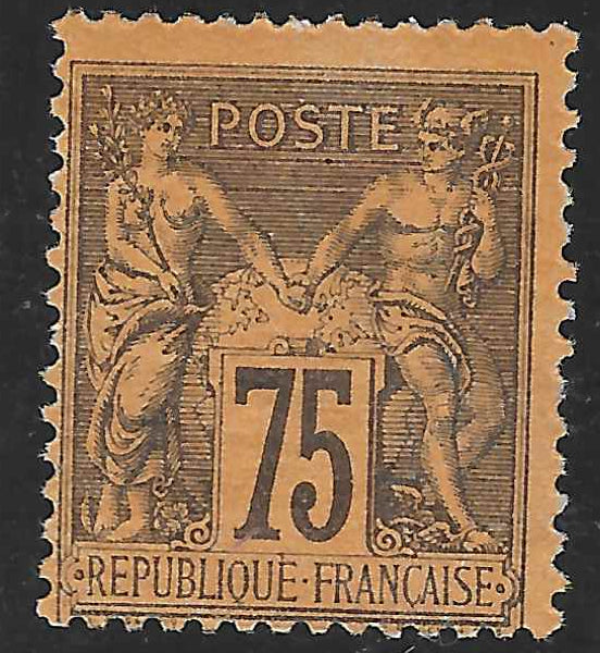 N°99 - Type Sage - 75 c. violet sur orange (II) - neuf** - TB - signé et avec certificat Calves