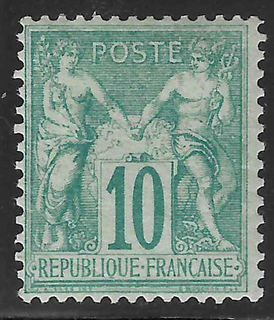 N°65 - Type Sage - 10 c. vert (I) - neuf* - TB - signé et avec certificat Calves