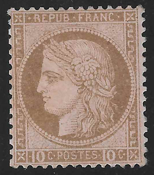 N°54 - Cérès - 10 c. brun sur rose - neuf* - signé et avec certificat Calves