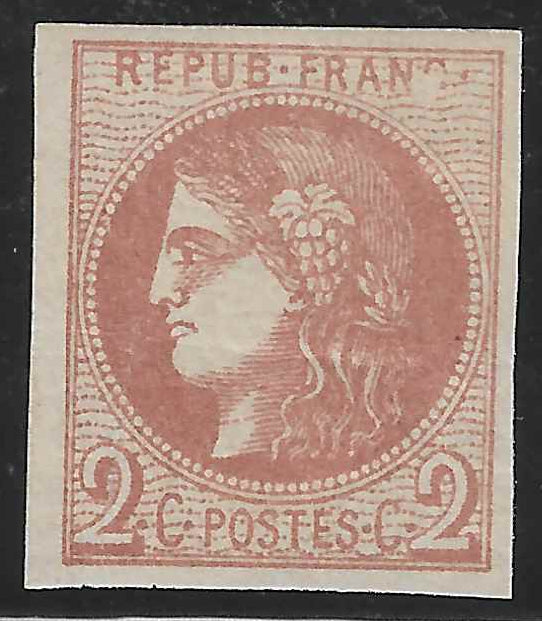 N°40B - Emission de Bordeaux - 2 c. brun-rouge report 2 - neuf* - TB - signé Calves