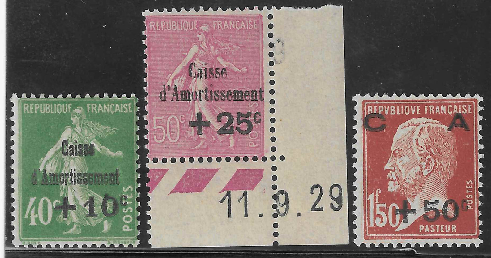 N°YT 253 à 255 - Caisse d'Amortissement - neufs** - SUP - signés Calves