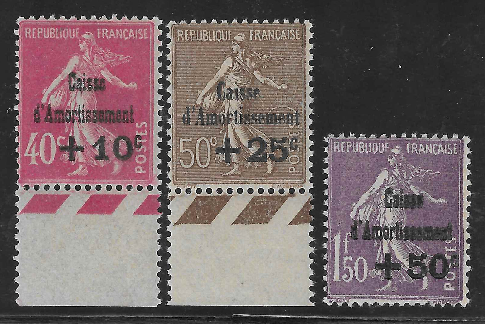 N°YT 266 à 268 - Caisse d'Amortissement - neufs** - SUP - signés Calves