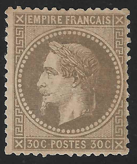 N°30a - Empire lauré - 30 c. brun clair  - neuf* - B/TB - signé et avec certificat Calves