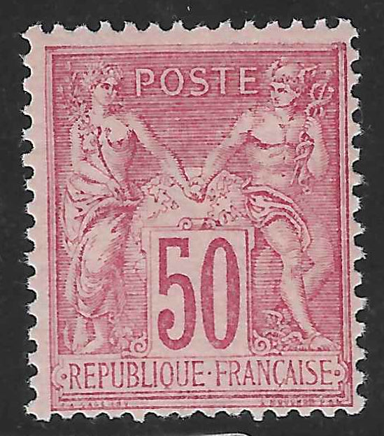 N°98 - Type Sage - 50 c. rose (II) - neuf** - SUP - signé Calves