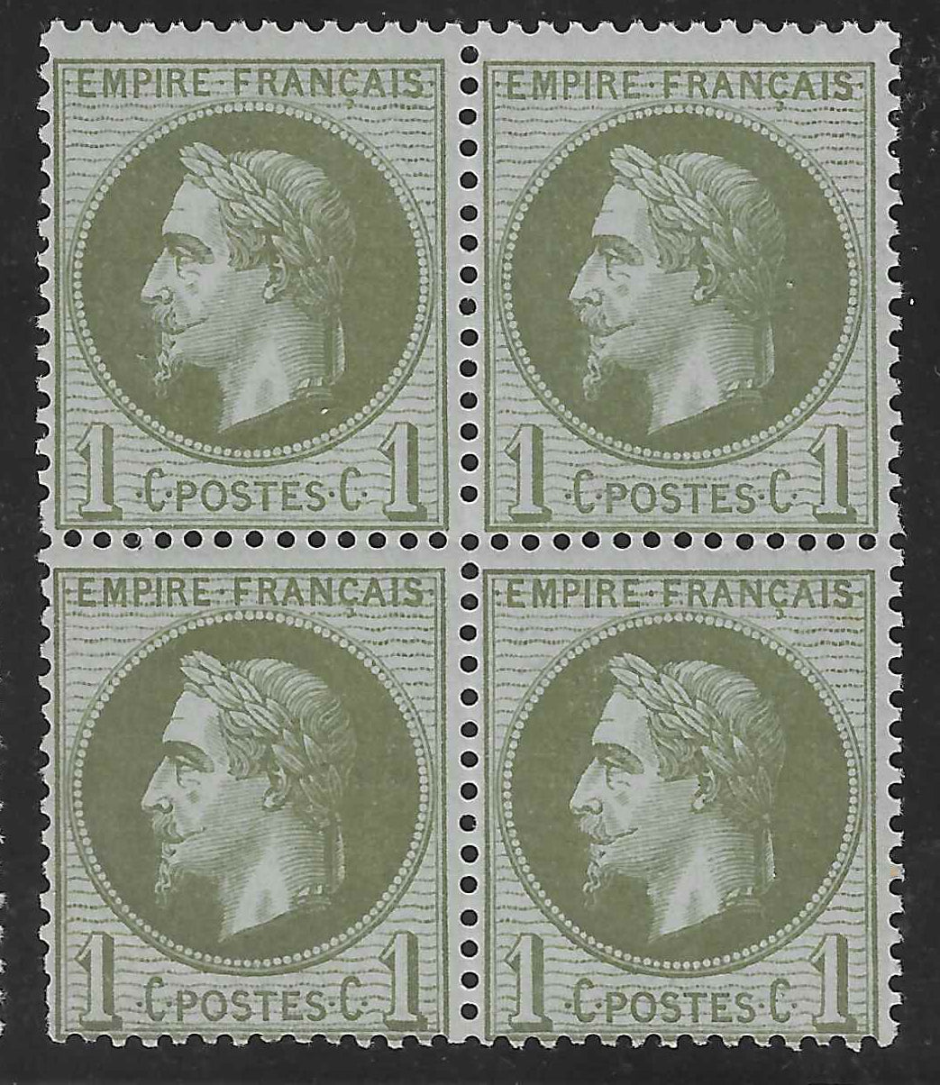 N°25 - Empire lauré - bloc de 4 exemplaires - neuf** - SUP - signé Calves